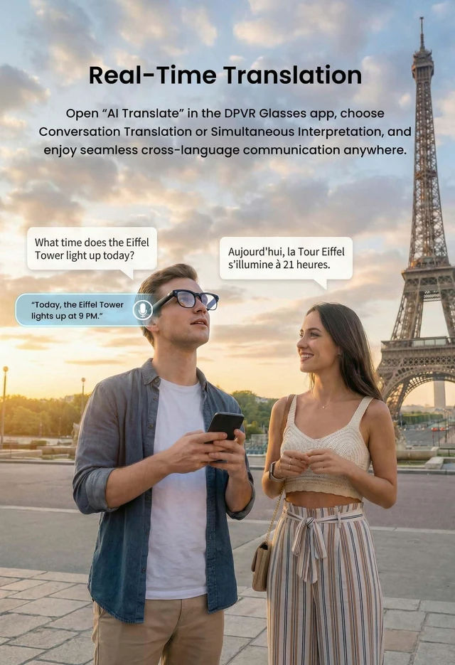 Alt view image 5 of 7 - G3 AI Smart Glasses with Camera and Bluetooth, 8MP Video Recording Glasses 8MP camera glasses with AI translation, visual recognition, voice assistant, open-ear audio and hands-free capture