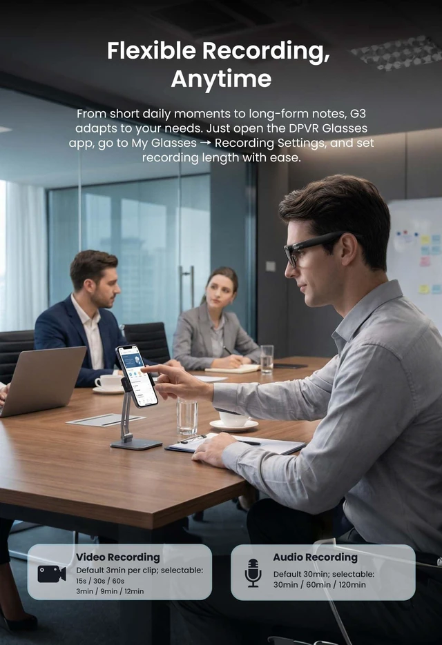 Alt view image 6 of 7 - G3 AI Smart Glasses with Camera and Bluetooth, 8MP Video Recording Glasses 8MP camera glasses with AI translation, visual recognition, voice assistant, open-ear audio and hands-free capture