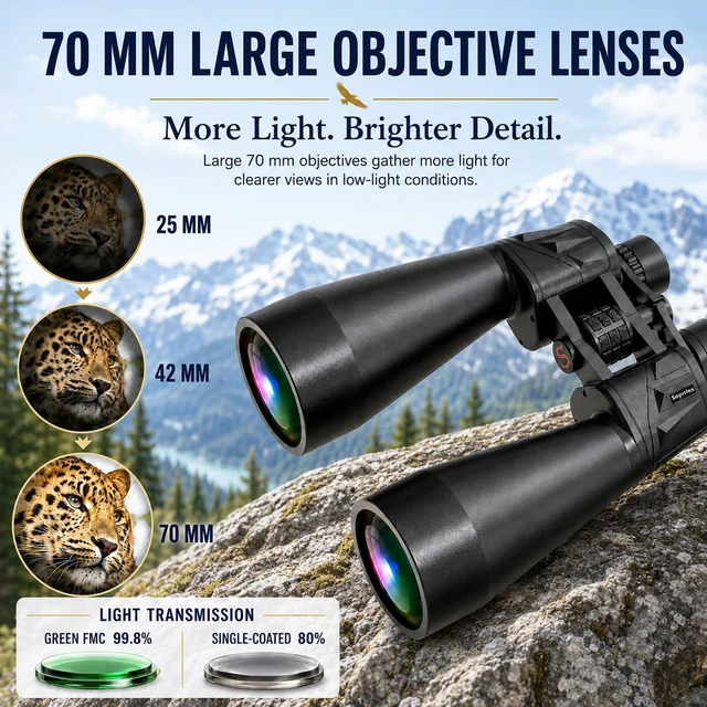 Alt view image 5 of 7 - 18x70 High Power Binoculars for Adults Professional Long Range Powerful Binoculars for Adults Astronomy Stargazing Planets Long Distance Bird Watching Wildlife Hi Power Clear Low Light