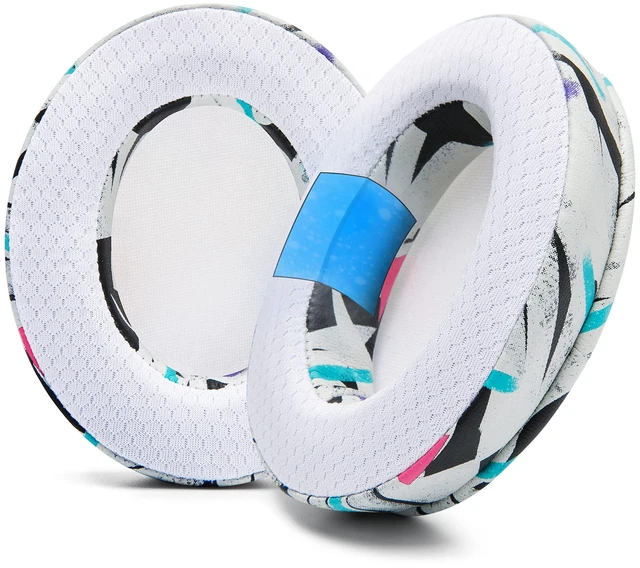 Main image of Freeze Arctis Nova - Cooling Gel Earpads for Arctis Nova Pro Wired, 7, 5 Made by Wicked Cushions Also fits Nova 4, 3, 1 (Does Not Fit Nova Pro Wireless). Fabric, Cooling Gel 90's White