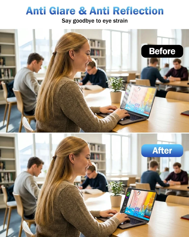 Alt view image 4 of 7 - 2-Pack Anti Blue Light Matte Screen Protector Compatible with 2026 MacBook Neo 13 inch with A18 Pro Chip - Eye Protection Blue Light Blocking & Anti Glare Laptop Screen Protector