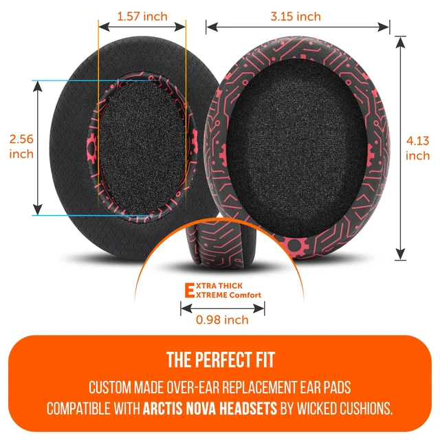 Alt view image 5 of 7 - Freeze Arctis Nova - Cooling Gel Earpads for Arctis Nova Pro Wired, 7, 5 Made by Wicked Cushions Also fits Nova 4, 3, 1 (Does Not Fit Nova Pro Wireless). Fabric, Cooling Gel Techne