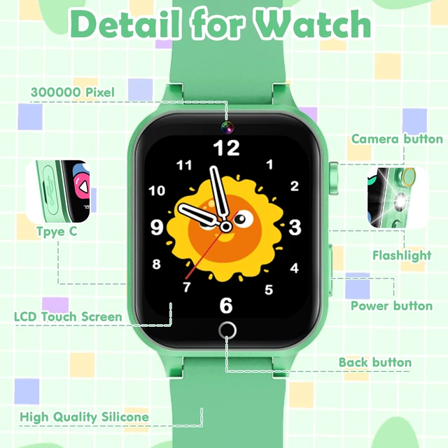 Alt view image 5 of 7 - Smart Watch for Kids, 26 Puzzle Games HD Touch Screen Alarm Clock Camera Multi-function touch watch, birthday toy gift for boys girls aged 4-12 years old