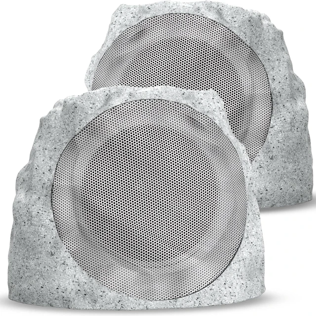Main image of Outdoor Speakers Solar Powered & USB-C Rechargeable, Rock Speakers TWS Pairing Wireless Outdoor Speaker Bluetooth 5.4, LED Light Show, Waterproof, ideal for Backyard BBQ, Garden, Poolside (2-Pc,Grey)