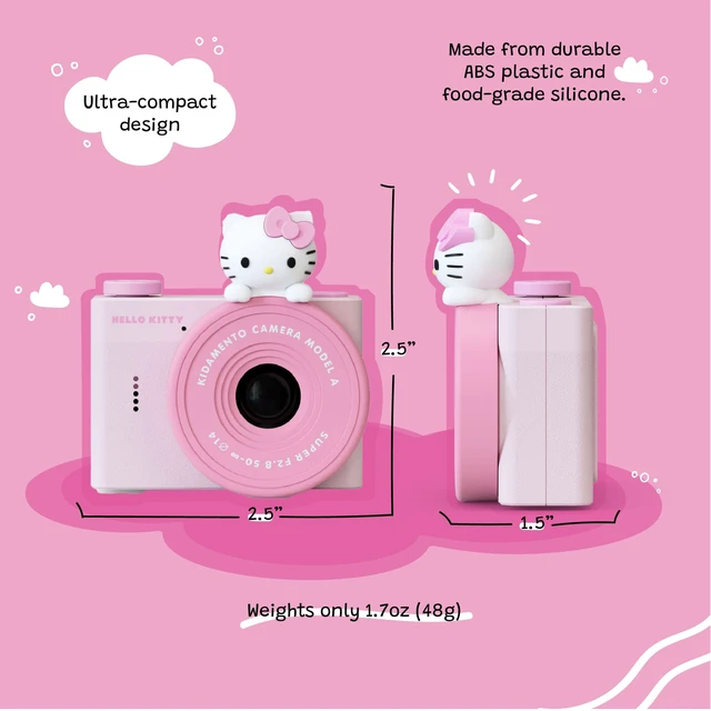 Alt view image 2 of 7 - kiimento Ultra-Compact Kids Digital Camera & Video Camcorder for Ages 35 with Selfie Lens, 16GB Memory Card, Adjustable Soft Strap Lanyard, Scavenger Hunt Momento Book Model A (Hello Kitty)