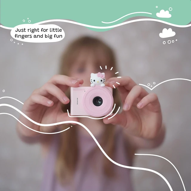 Alt view image 5 of 7 - kiimento Ultra-Compact Kids Digital Camera & Video Camcorder for Ages 35 with Selfie Lens, 16GB Memory Card, Adjustable Soft Strap Lanyard, Scavenger Hunt Momento Book Model A (Hello Kitty)