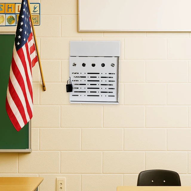 Alt view image 2 of 7 - 8-Device Tablet & Laptop Charging Cabinet, Fully Assembled Lockable Steel Charging Station for Chromebooks, iPads & Devices up to 14", Built for Schools & Offices,White