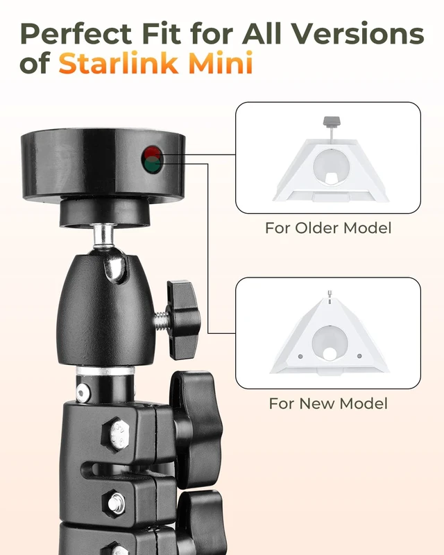 Alt view image 2 of 7 - Starlink Mini Tripod Mount Highly Stable 360° Tilt Adjustable Height Perfect Fit for Two Starlink Mini Models Extra Portable Starlink Mounting Kit for Outdoor Camping, RV