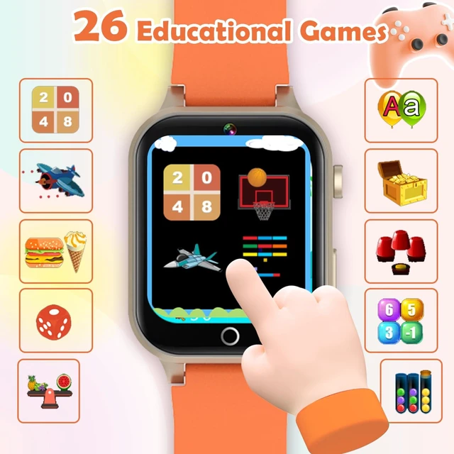 Alt view image 4 of 7 - Smart Watch for Kids 26 Puzzle Games HD Touch Screen Camera Alarm Clock Multi-function touch watch, birthday toy gift for boys girls aged 4-12 years old
