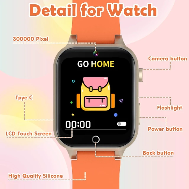 Alt view image 6 of 7 - Smart Watch for Kids 26 Puzzle Games HD Touch Screen Camera Alarm Clock Multi-function touch watch, birthday toy gift for boys girls aged 4-12 years old