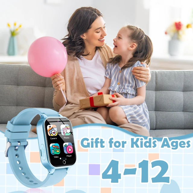 Alt view image 7 of 7 - Smart Watch for Kids, with 26 Puzzle Games, Touch Screen, HD Camera, Alarm Clock, Toys for Ages 4-12 Years Old.Birthday Gift for Boys Girls (Soft Blue)