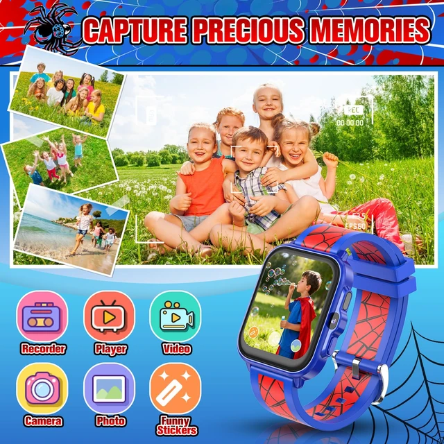 Alt view image 4 of 7 - AI Smart Watch for Kids 1.85" Fitness Tracker, IP68 Waterproof Sleep Monitor, 22/100+ Sport Modes, DIY Dial, Step Counter, Heart Rate, Camera, With/No APP, Gift for 3 4 5-12 Years Old Boy