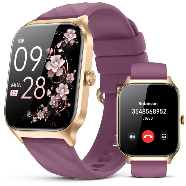 Main image of Smart Watch for Women Men,(Answer/Make Call) 1.83'' HD Fitness Activity Tracker Smartwatch for Android iPhone iOS Compatible,IP68 Waterproof Step Counter with Sleep Monitor (Modern, Wine Red, 1.83)