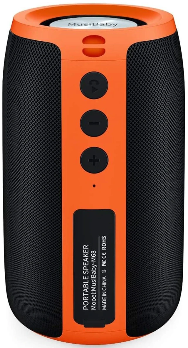 Main image of M68 Bluetooth Speaker, 12W, IPX5, 24H Playtime, OrangeBlack Portable, small and compact with USB playback, AUX input, FM radio, TF card playback, up to 24H and dual pairing