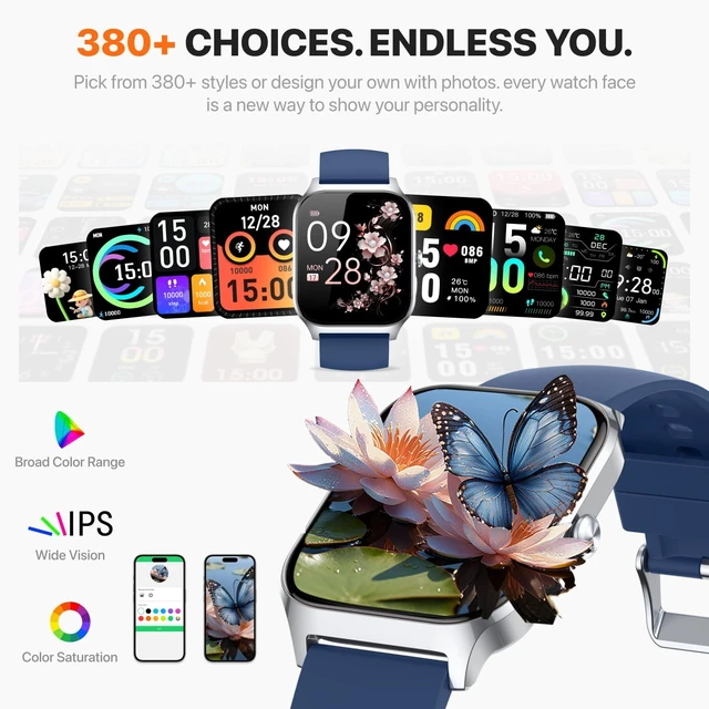 Alt view image 6 of 7 - Smart Watch for Women Men,(Answer/Make Call) 1.83'' HD Fitness Activity Tracker Smartwatch for Android iPhone iOS Compatible,IP68 Waterproof Step Counter with Sleep Monitor (Modern, Blue, 1.83)