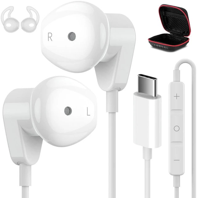 Main image of USB C Headphones for iPhone 18 Pro Max 17 16 15/iPad Air Earbuds HiFi Stereo USB-C Wired Earbuds, Microphone Volume Control, Type C Earphone for Samsung S26 S25 S24 S23 Ultra Pixel 11 10 9 8