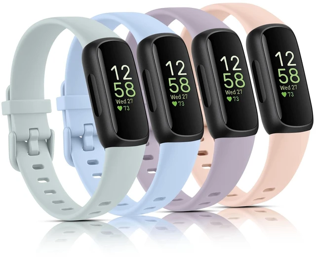 Main image of 4 Pack Bands Compatible with Fitbit Inspire 3 Bands for Women Men, Sport Silicone Adjustable Replacement Straps for Fitbit Inspire 3 Fitness Tracke