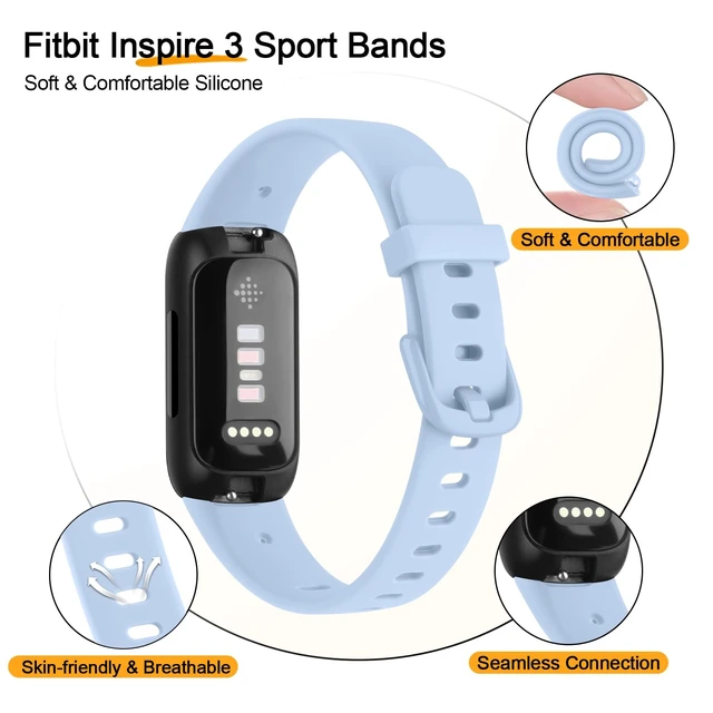 Alt view image 4 of 7 - 4 Pack Bands Compatible with Fitbit Inspire 3 Bands for Women Men, Sport Silicone Adjustable Replacement Straps for Fitbit Inspire 3 Fitness Tracke