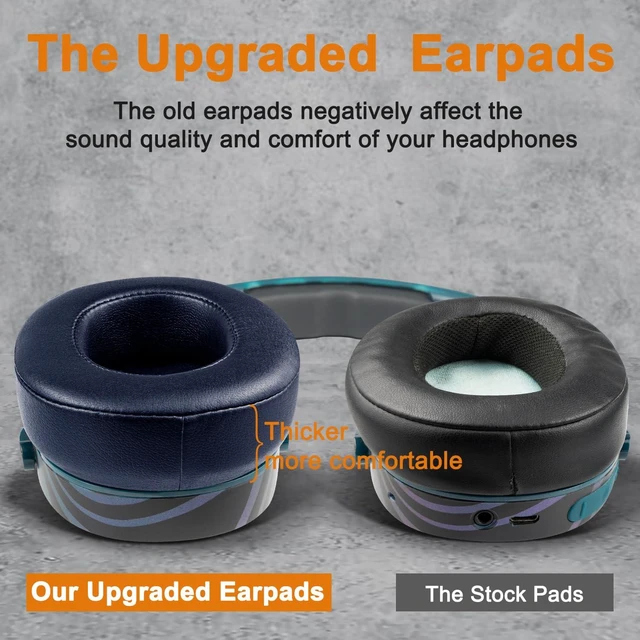 Alt view image 5 of 7 - Replacement Earpads for Skullcandy Hesh 3/ANC/Evo & Crusher Wireless/540/ANC/Evo & Venue ANC Over-Ear Headphones, Ear Pads Cushions with Protein Leather, Noise Isolation Foam - Navy Blue