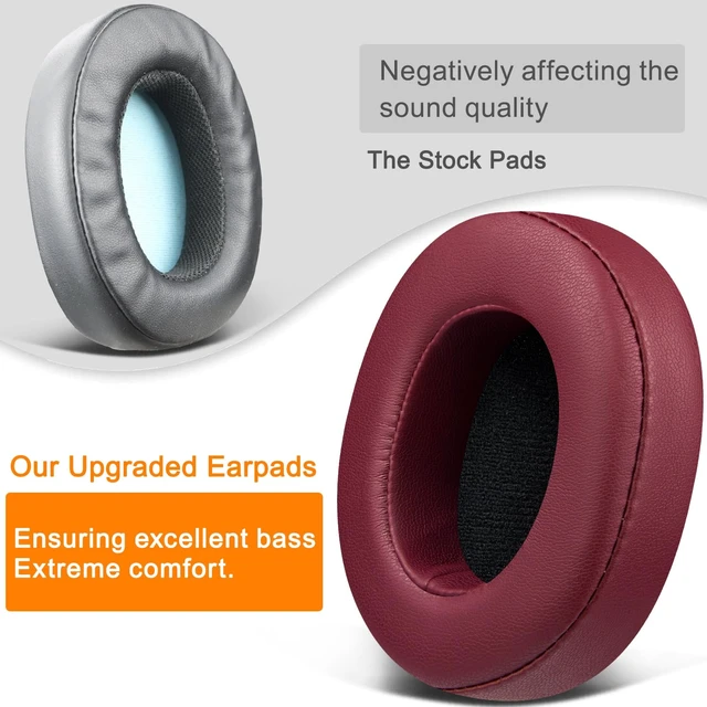 Alt view image 4 of 4 - Replacement Earpads for Skullcandy Hesh 3/ANC/Evo & Crusher Wireless/540/ANC/Evo & Venue ANC Over-Ear Headphones, Ear Pads Cushions with Protein Leather, Noise Isolation Foam - Burgundy