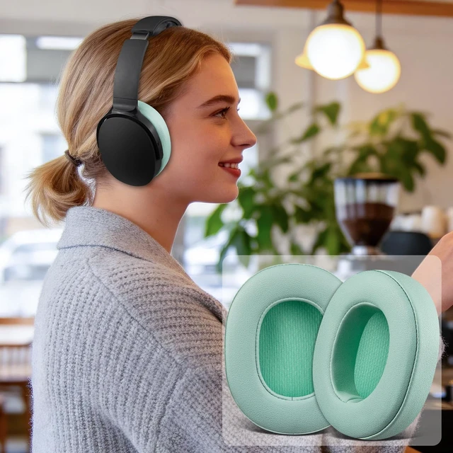Alt view image 4 of 4 - Replacement Earpads for Skullcandy Hesh 3/ANC/Evo & Crusher Wireless/540/ANC/Evo & Venue ANC Over-Ear Headphones, Ear Pads Cushions with Protein Leather, Noise Isolation Foam - Preppy Sage
