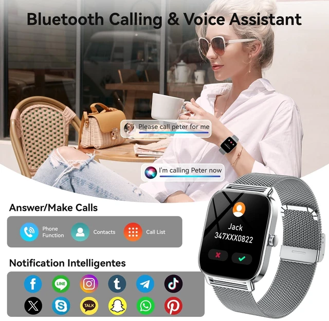 Alt view image 2 of 7 - Smart Watch for Men Women Fitness Tracker: Make Answer Call Digital Mens Watches Waterproof Running Pedometer Smartwatch for Android Phone iPhone Samsung Compatible Sleep SpO2 Heart Rate Monitor Step