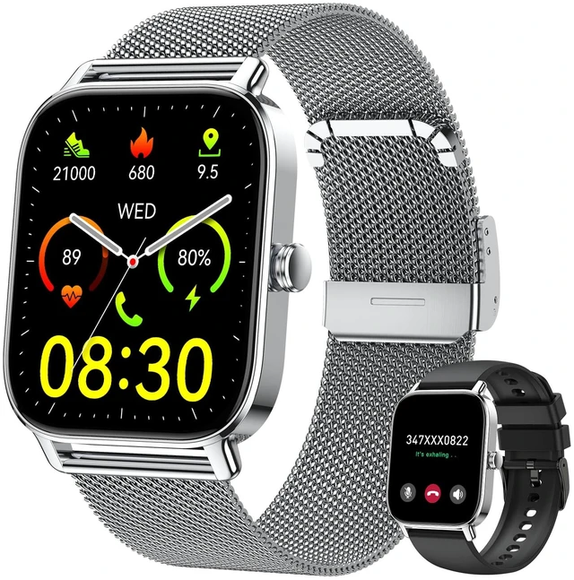 Main image of Smart Watch for Men Women Fitness Tracker: Make Answer Call Digital Mens Watches Waterproof Running Pedometer Smartwatch for Android Phone iPhone Samsung Compatible Sleep SpO2 Heart Rate Monitor Step