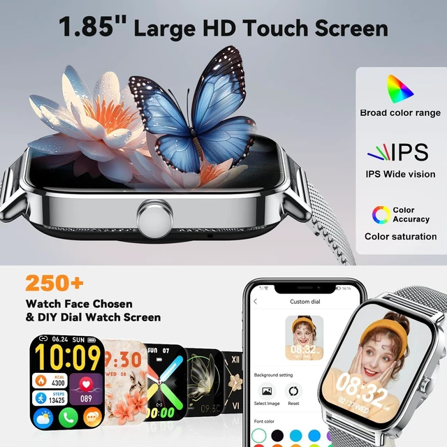 Alt view image 6 of 7 - Smart Watch for Men Women Fitness Tracker: Make Answer Call Digital Mens Watches Waterproof Running Pedometer Smartwatch for Android Phone iPhone Samsung Compatible Sleep SpO2 Heart Rate Monitor Step