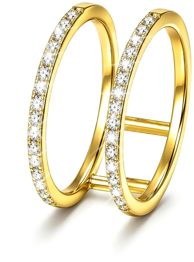 Main image of 14K Gold Plated Smart Ring Jacket Compatible with Oura Ring Gen 4/Gen 3 CZ Simulated Diamond Stacking Ring, Decorative Oura Ring Cover for Women