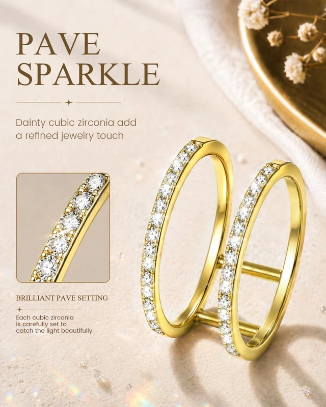 Alt view image 4 of 7 - 14K Gold Plated Smart Ring Jacket Compatible with Oura Ring Gen 4/Gen 3 CZ Simulated Diamond Stacking Ring, Decorative Oura Ring Cover for Women