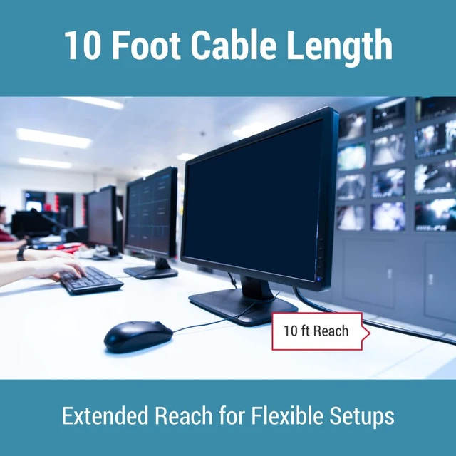 Alt view image 6 of 7 - Heavy Duty AC Power Cord 10ft (3m), 14 AWG NEMA 5-15P to C13 3 Prong Replacement Power Cord, 15A/125V, 14 AWG, NEMA 5-15P to IEC 60320 C13 for PC, Monitor and Workstation Devices