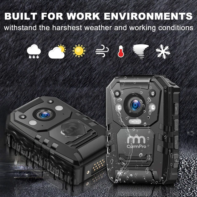 Alt view image 3 of 7 - 1296P HD Police Body Camera,64G Memory,CammPro I826 Premium Portable Body Camera,Waterproof Body-Worn Camera,Night Vision,GPS for Law Enforcement Recorder,Security Guards,Personal Use1