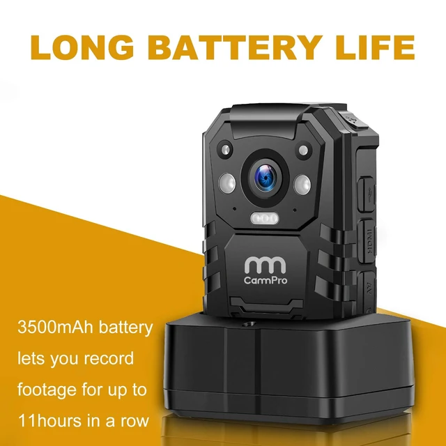 Alt view image 4 of 7 - 1296P HD Police Body Camera,64G Memory,CammPro I826 Premium Portable Body Camera,Waterproof Body-Worn Camera,Night Vision,GPS for Law Enforcement Recorder,Security Guards,Personal Use1