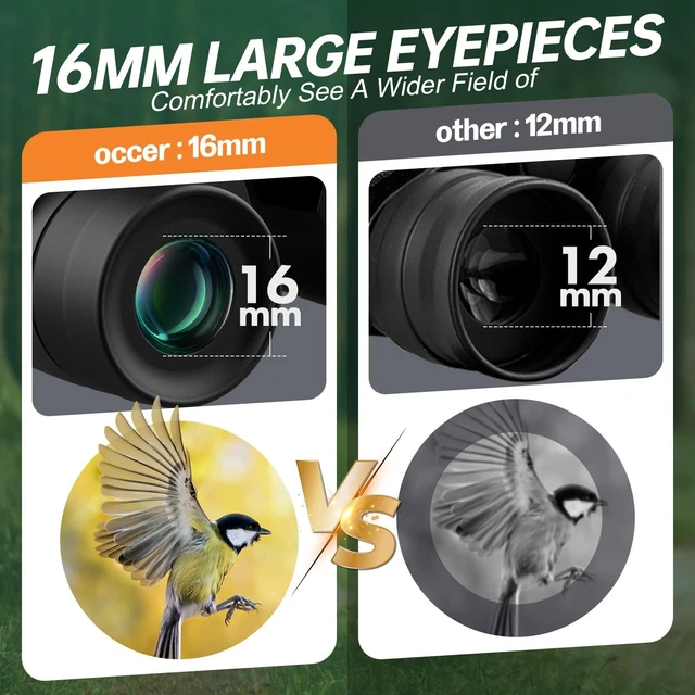 Alt view image 3 of 7 - 15x30 Binoculars for Adults Kids Easy Focus for Bird Watching Black Compact, Small, High Powered, BAK4 Prism, FMC, Large eyepiece, Low Light Vision, Travel, Cruise, Concert, Hunting