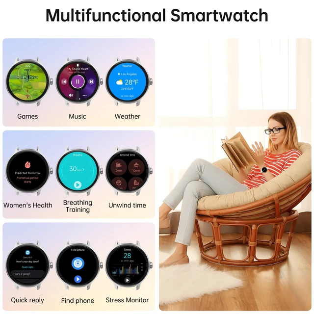 Alt view image 6 of 7 - Smart Watch for Men Women(Answer/Make Calls), Smartwatch Built-in AI Voice, 1.27" HD Fitness Tracker with Heart Rate/Sleep/Step/SpO2 Monitor, 100+ Sports Modes, IP68 Waterproof Watch for Android iOS