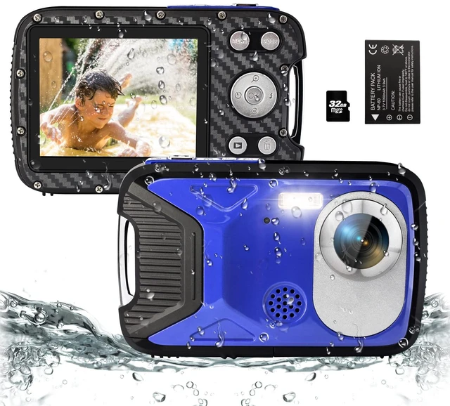 Main image of 16FT Underwater Camera 30MP Waterproof Digital Camera with 32G Card and Rechargeable Battery, 18X Point and Shoot Camera for Boys Girls Children Teens Snorkeling Swimming Vacation(Blue)