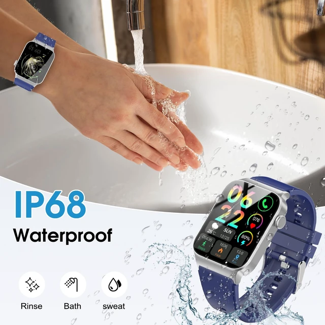 Alt view image 7 of 7 - Smart Watch for Men Women Bluetooth Call, 1.85" HD Screen Smartwatch with Heart Rate/Sleep Monitor, 110+ Sport Modes Activity Trackers IP68 Waterproof, Fitness Watch for Android, Indigo