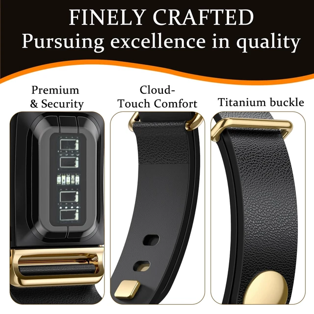 Alt view image 2 of 7 - Leather Band Compatible with Whoop 5.0 Bands One, Peak and Life/MG Genuine Leather Rugged Durable Replacement Wristbands Straps for Whoop 5.0 Band Women Men Not Compatible with Gen 4