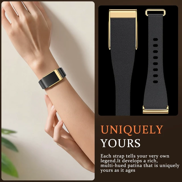 Alt view image 3 of 7 - Leather Band Compatible with Whoop 5.0 Bands One, Peak and Life/MG Genuine Leather Rugged Durable Replacement Wristbands Straps for Whoop 5.0 Band Women Men Not Compatible with Gen 4