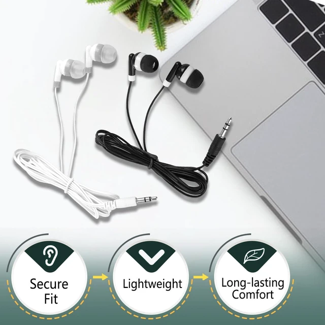 Alt view image 7 of 7 - Classroom Earbuds Headphones Bulk 100 Pack for School Kids Children, Wholesale Durable Earphones Class Set for Students Children Boys Girls Toddler Adult (XPG101,100 White)