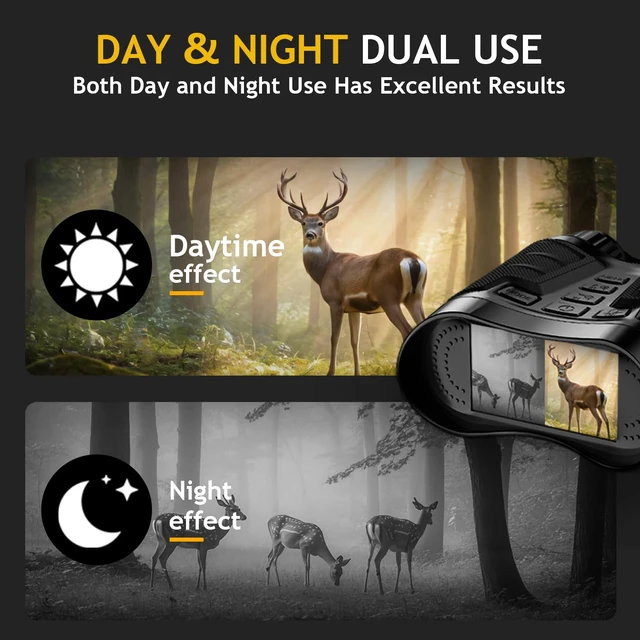 Alt view image 3 of 7 - 4K Night Vision Goggles Binoculars,Tech Gifts, for Men & Teens 36MP Photos, 4K Video, 32GB Card Incl, Unique Gifts, for Dad/Husband/Teens, Birthday Present Camping & Wildlife