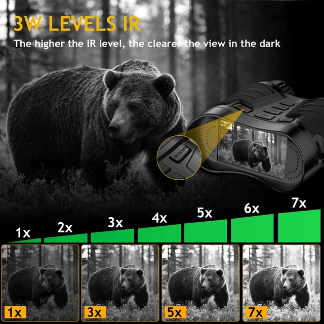 Alt view image 4 of 7 - 4K Night Vision Goggles Binoculars,Tech Gifts, for Men & Teens 36MP Photos, 4K Video, 32GB Card Incl, Unique Gifts, for Dad/Husband/Teens, Birthday Present Camping & Wildlife