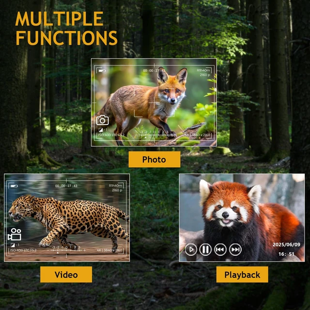 Alt view image 7 of 7 - 4K Night Vision Goggles Binoculars,Tech Gifts, for Men & Teens 36MP Photos, 4K Video, 32GB Card Incl, Unique Gifts, for Dad/Husband/Teens, Birthday Present Camping & Wildlife