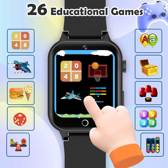 Alt view image 4 of 7 - Kids Games Watch with 26 Puzzle Games HD Touch Screen Alarm Clock Camera Durable touchscreen game watch, Birthday gift toy for kids 4-12 boys girls with alarm