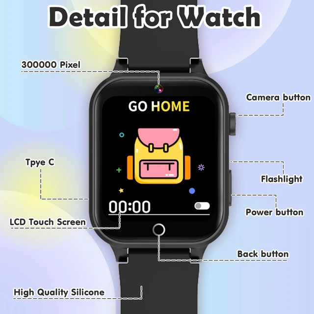 Alt view image 5 of 7 - Kids Games Watch with 26 Puzzle Games HD Touch Screen Alarm Clock Camera Durable touchscreen game watch, Birthday gift toy for kids 4-12 boys girls with alarm