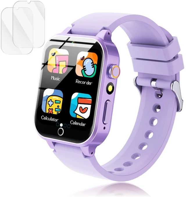 Main image of Kids Games Watch with 26 Puzzle Games HD Touch Screen Camera Alarm Clock Portable touch watch, birthday toy gift for boys girls ages 4-12 with games purple