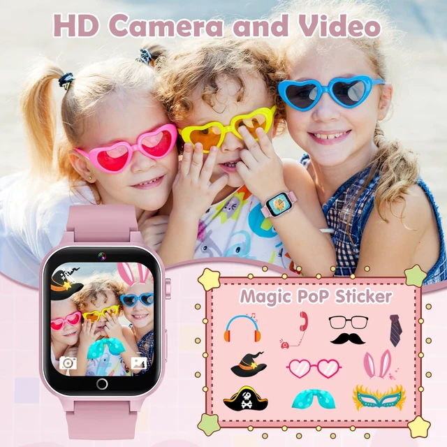 Alt view image 3 of 7 - Kids Smart Watch with 26 Puzzle Games HD Touch Screen Camera Alarm Clock Cute kids game watch, birthday toy gift for girls boys aged 4-12 with camera alarm