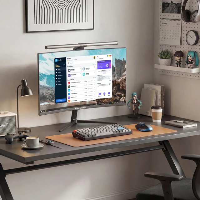 Alt view image 6 of 7 - 24 Inch Curved Computer Monitor, FHD 1080P 120Hz, 3000R VA panel, 99% sRGB, 250 nits, 3000:1 contrast, eye care, HDMI/VGA, tilt adjustment, VESA support