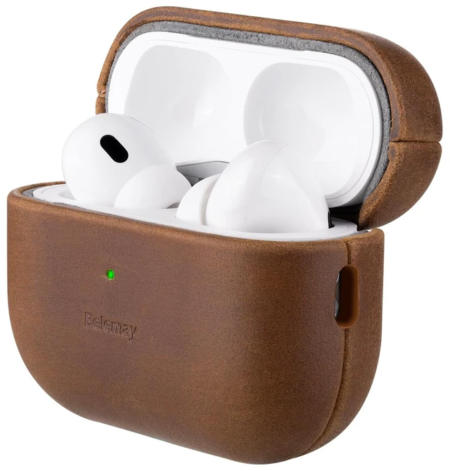Main image of Handcrafted Crazy Horse Leather Case for AirPods Pro 3 (2025) Full-Grain Waxed Pull-Up Leather, Unique Patina, Compatible with MagSafe, Warm Touch, Precision Fit for AirPods Pro 3rd Gen