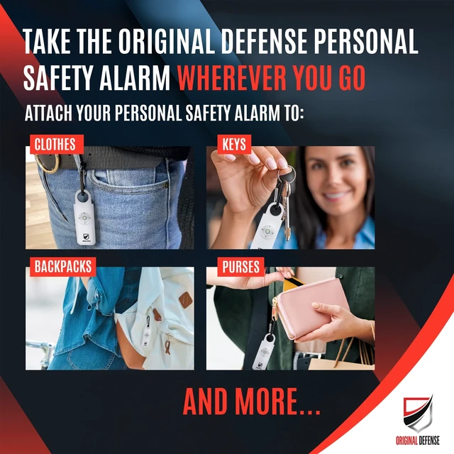 Alt view image 5 of 7 - ® Siren Self-Defense Alarm - 130 dB Keychain Alarm with LED Strobe Light for Women, Children, and Elderly - Police Recommended - (White, 1 Count)